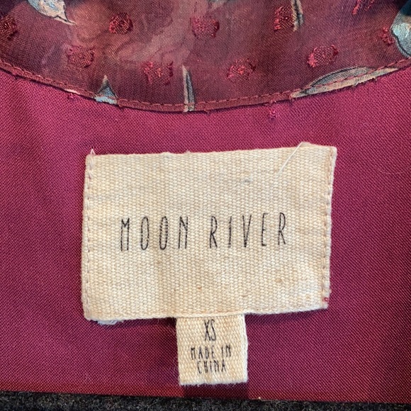 Moon River long sleeve mini dress XS floral - Picture 5 of 12